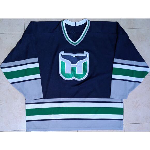 NHL Other - Hartford Whalers 90s CCM Maska away jersey XL navy Connecticut NHL vintage
